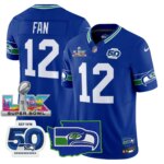 Th Fan #12 Seattle Seahawks Super Bowl LX Patch Game Jersey - All Stitched