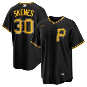 Men's Pittsburgh Pirates Paul Skenes  Black Alternate Replica Player Jersey