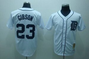 Mitchell And Ness Detroit Tigers #23 Kirk Gibson Stitched White Throwback Jersey