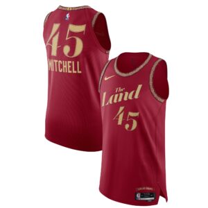 Men's Cleveland Cavaliers Donovan Mitchell Wine 2023/24 Authentic Jersey - City Edition
