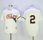 Mitchell And Ness Houston Colts #2 Fox Stitched Cream Throwback Jersey