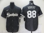 Men's  Chicago White Sox #88 Luis Robert Black 2021 City Connect Cool Base Jersey