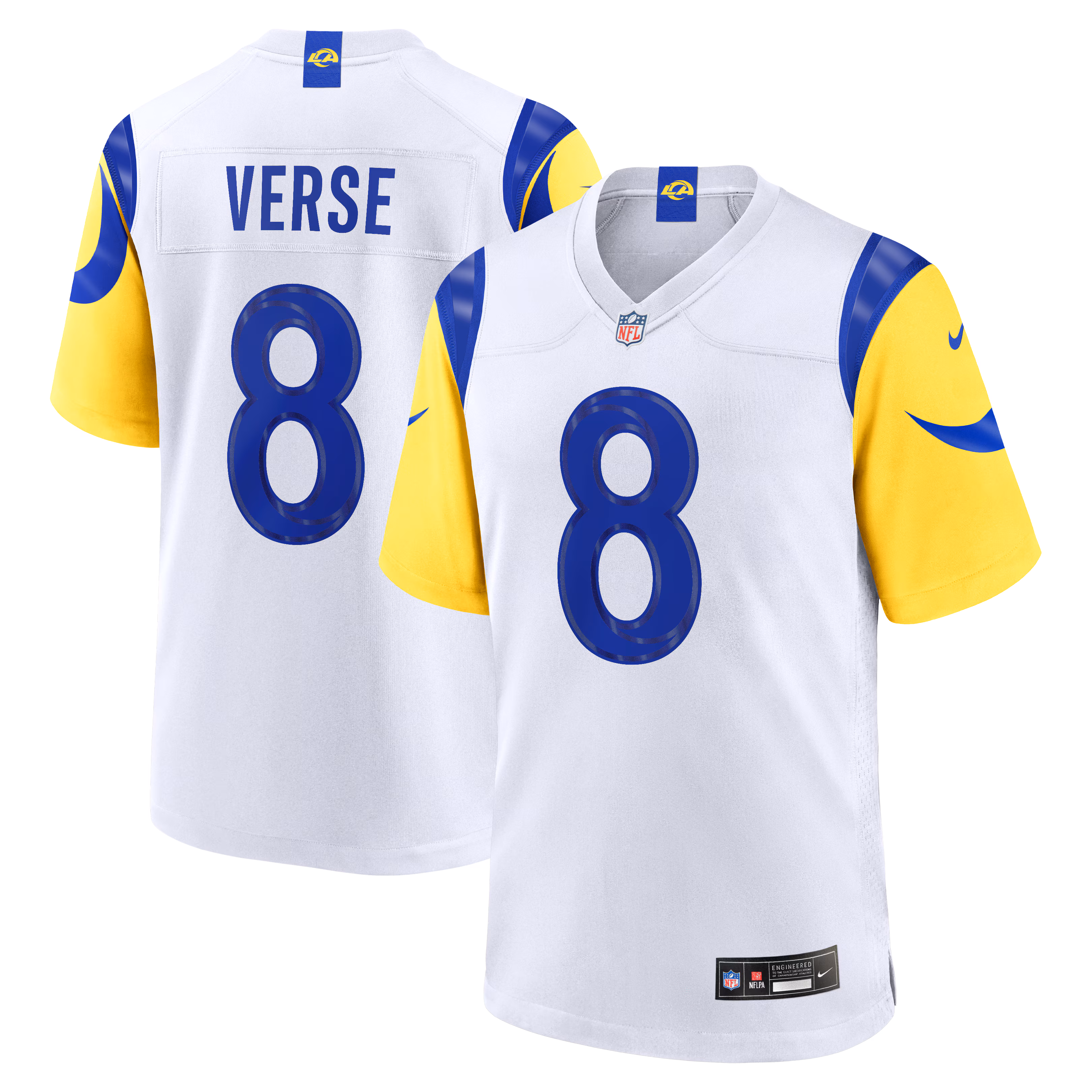 Los Angeles Rams Jared Verse #8 White White Game Player Jersey