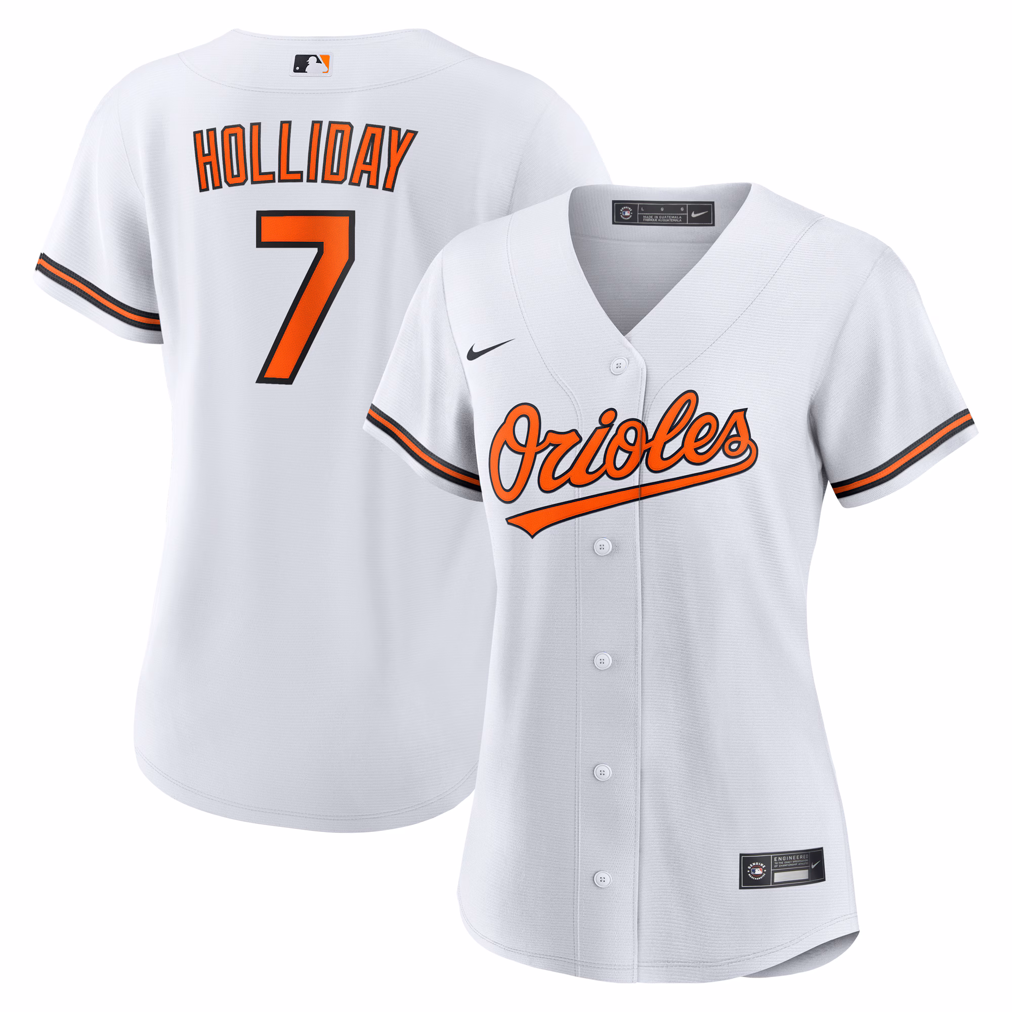 Women's Baltimore Orioles Jackson Holliday #7 White Home Replica Player Jersey