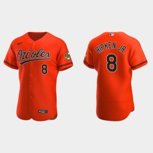 Men's Baltimore Orioles #8 Cal Ripken Jr. Orange Alternate Flex Base Jersey