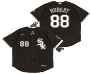 Men's Chicago White Sox #88 Luis Robert Black Stitched Flex Base  Jersey