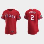 Men's Texas Rangers #2 Marcus Semien Scarlet Alternate Flex Base Jersey