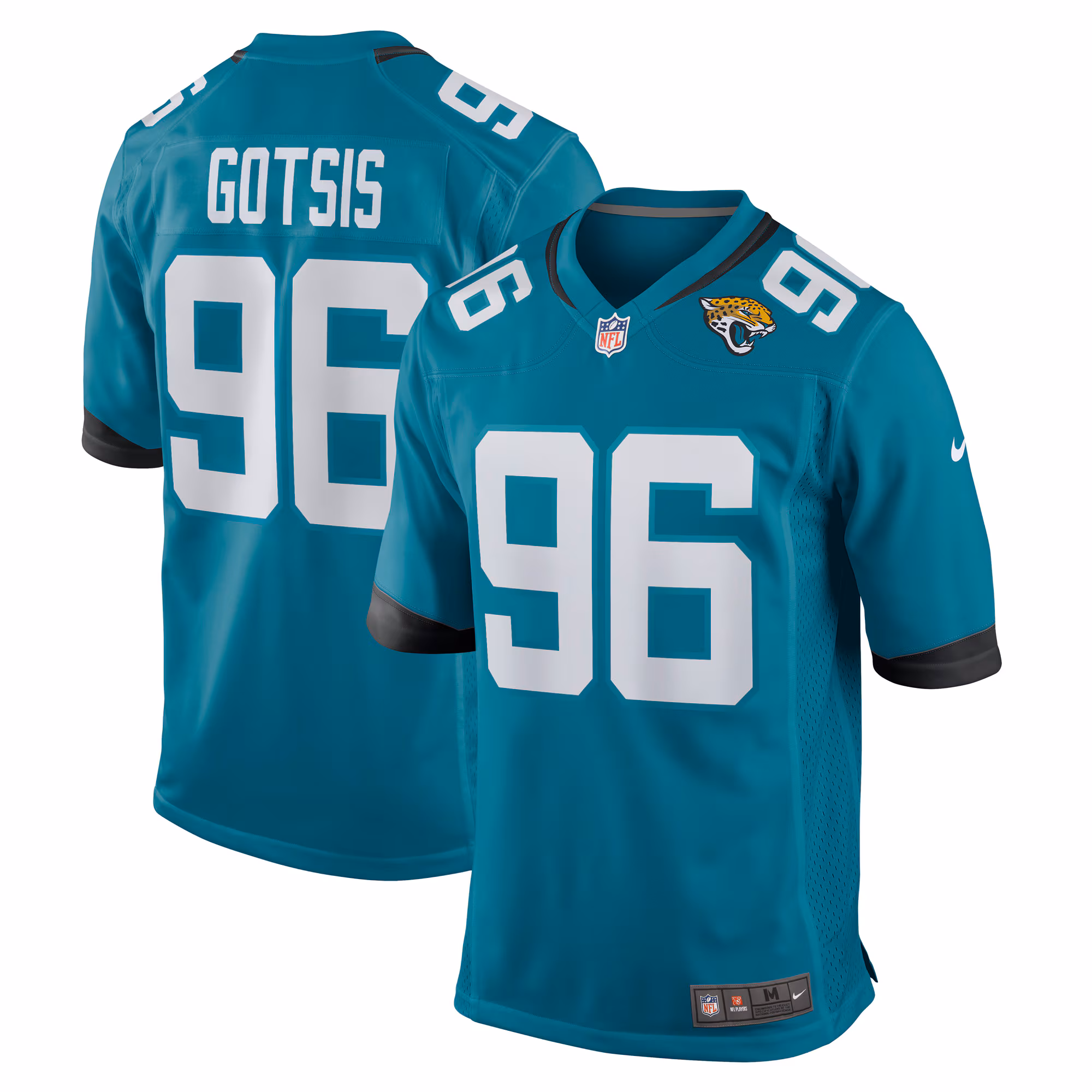 Adam Gotsis #96 Jacksonville Jaguars Game Jersey - Teal