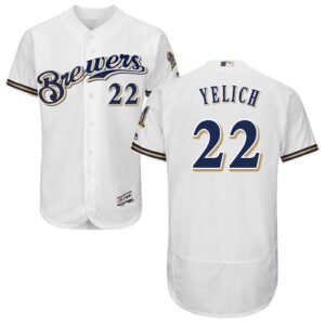 Milwaukee Brewers #22 Christian Yelich White Flexbase Collection Stitched Jersey