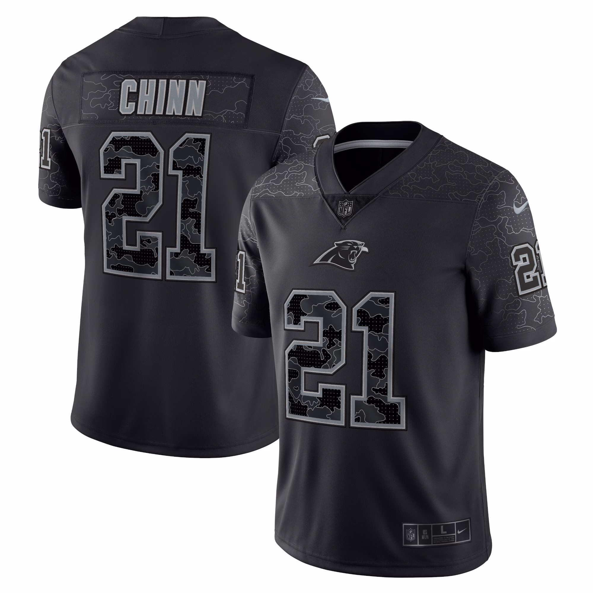 Jeremy Chinn Carolina Panthers RFLCTV Limited Jersey - Black