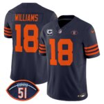 Caleb Williams #18 Chicago Bears CHI Dick Butkus Patch Throwback Vapor Limited Jersey - All Stitched