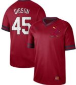 Men's  St. Louis Cardinals #45 Bob Gibson Red Cooperstown Collection Stitched Jersey