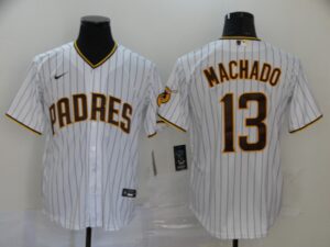 Men's San Diego Padres #13 Manny Machado White Stitched Cool Base  Jersey