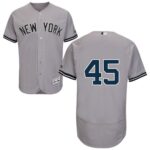 Men's New York Yankees #45 Chasen Shreve Gray Cool Base Flex Base Majestic Only Number Jersey