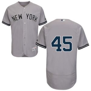 Men's New York Yankees #45 Chasen Shreve Gray Cool Base Flex Base Majestic Only Number Jersey