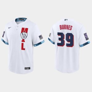 Men's Milwaukee Brewers #39 Corbin Burnes White 2021 All-Star Game Jersey