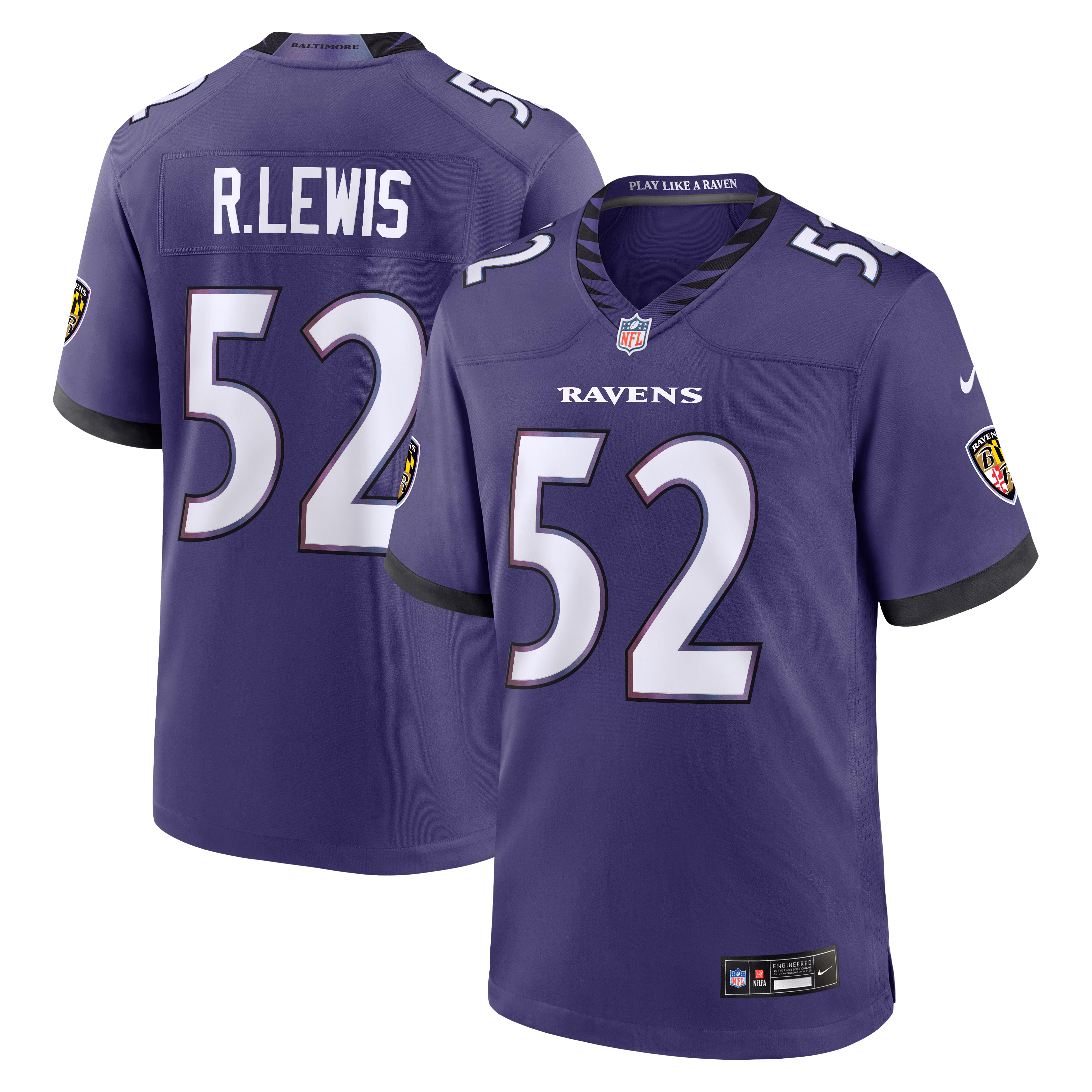 Men's Baltimore Ravens Ray Lewis Purple Team Retired Player Game Jersey