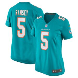 Jalen Ramsey Miami Dolphins  Women's Game Jersey - Aqua