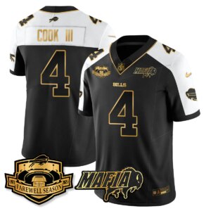 James Cook III #4 Buffalo Bills BUF 2025 Bills Mafia Patch Gold Vapor Limited Jersey - All Stitched