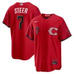 Cincinnati Reds Spencer Steer #7 Red 2026 City Connect Stadium Jersey