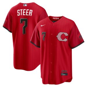Cincinnati Reds Spencer Steer #7 Red 2026 City Connect Stadium Jersey