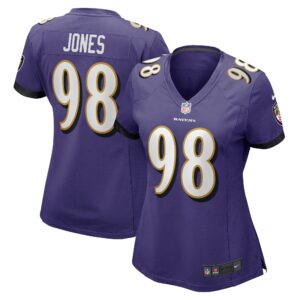 Travis Jones Baltimore Ravens  Women's Player Game Jersey - Purple