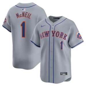 Men's New York Mets #1 Jeff McNeil  Gray Away Limited Player Jersey
