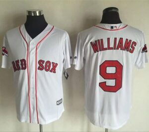 Boston Red Sox #9 Ted Williams White New Cool Base 2018 World Series Champions Stitched Jersey