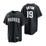 San Diego Padres #19 Tony Gwynn  Black White 2021 All Black Fashion Jersey