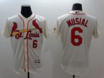St. Louis Cardinals #6 Stan Musial Cream Flexbase Collection Stitched Jersey
