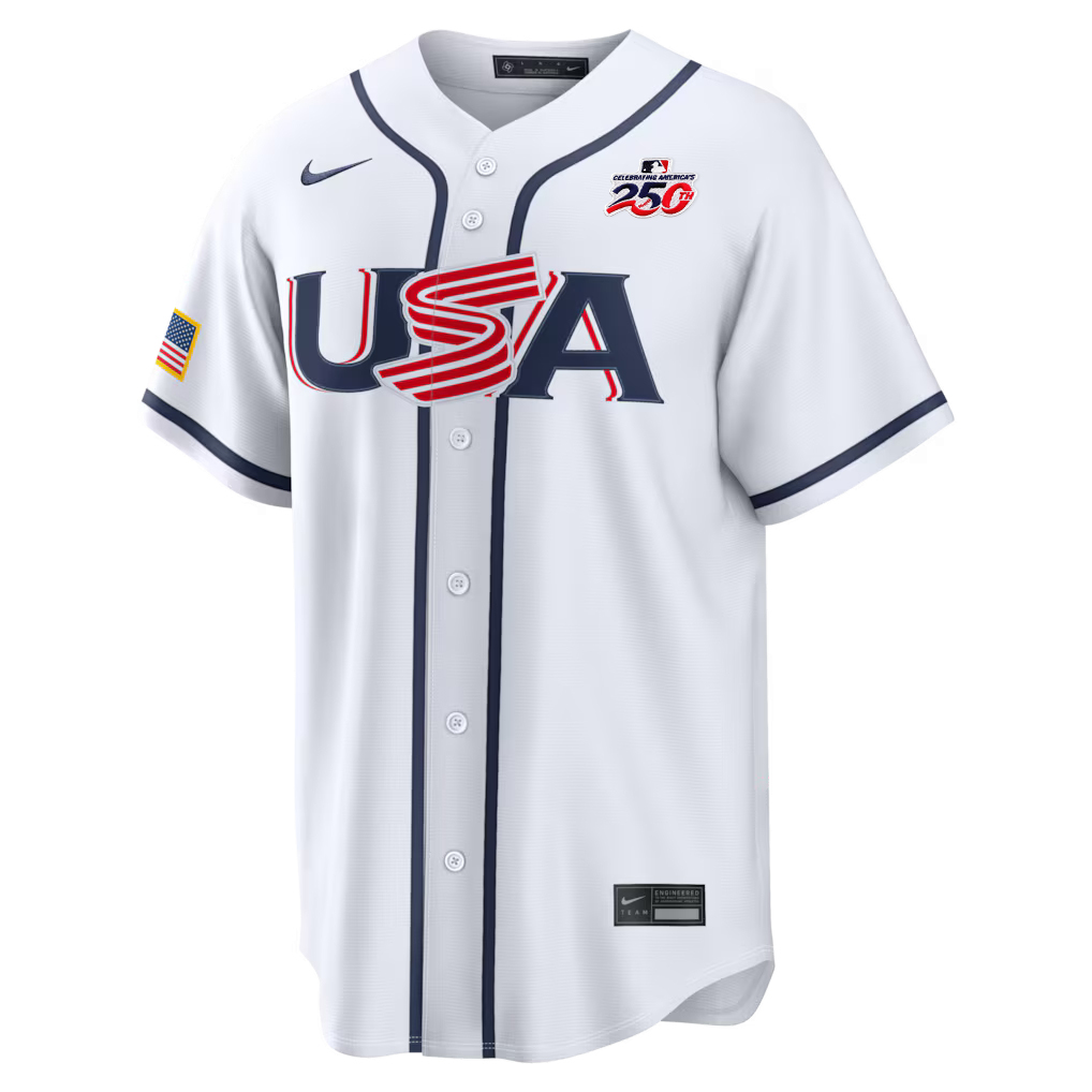 Byron Buxton #25 USA Baseball 250th Patch 2026 World Baseball Classic Home Stadium Jersey - White - Image 2