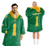 Adult 1 Oregon Football Unisex Blanket Hoodie