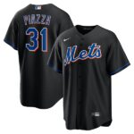 Men's New York Mets #31 Mike Piazza  Black 2022 Alternate Player Jersey