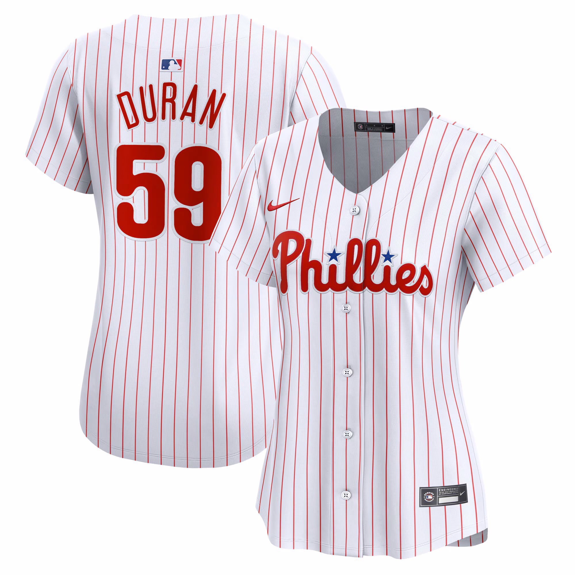 Women's Philadelphia Phillies Jhoan Duran #59 White Home Limited Player Jersey