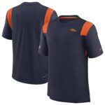 Men's Navy Denver Broncos Sideline Tonal Logo Performance Player T-Shirt