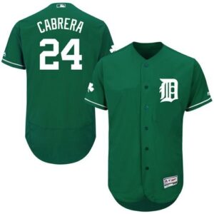 Detroit Tigers #24 Miguel Cabrera Green Celtic Flexbase Collection Stitched Jersey