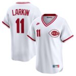 Cincinnati Reds Barry Larkin #11 White Throwback Cooperstown Collection Limited Jersey