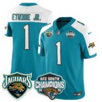 Travis Etienne Jr. #1 Jacksonville Jaguars JAX AFC South Division Champions Vapor Limited Throwback Jersey - All Stitched