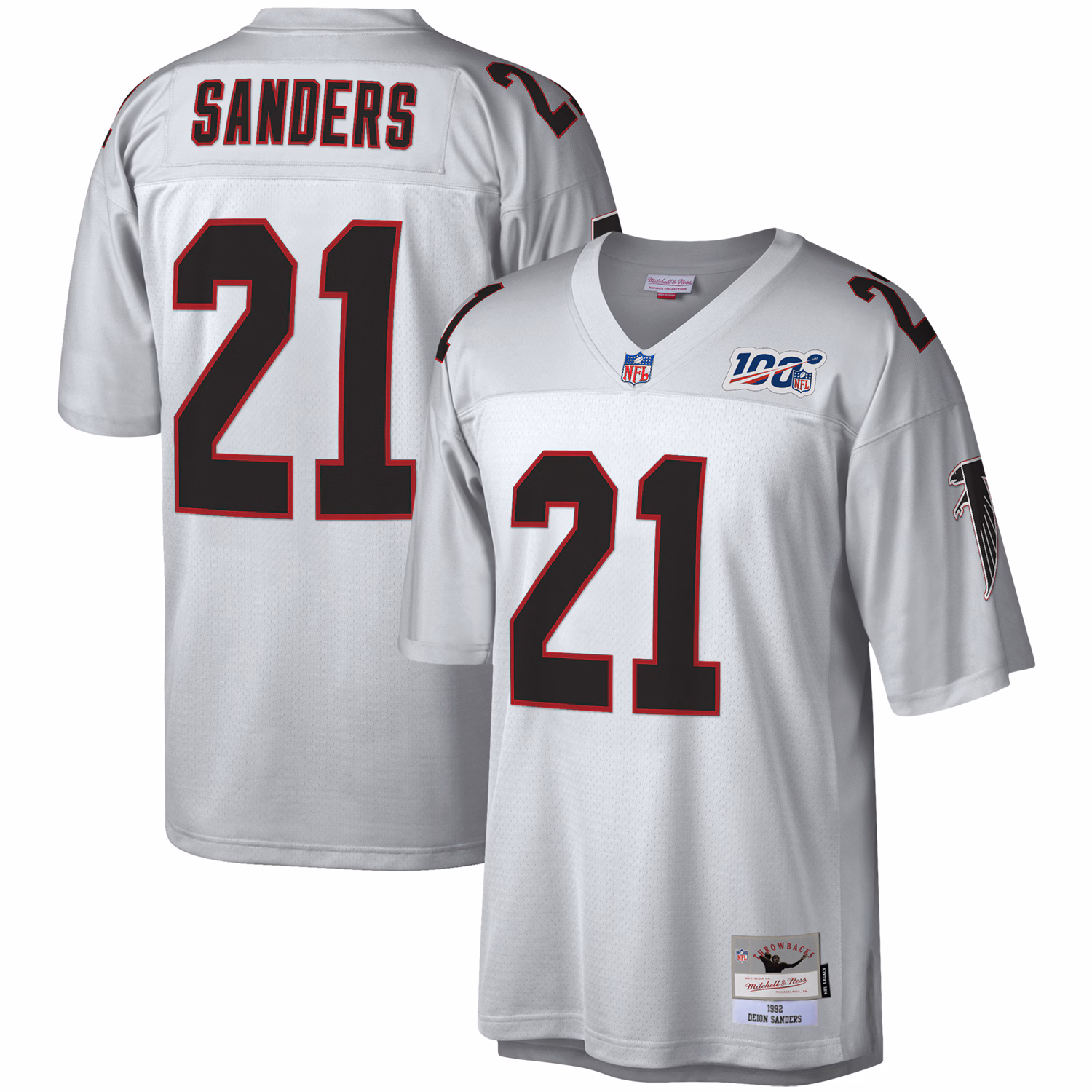 Deion Sanders Atlanta Falcons 100 Retired Player Legacy Jersey - Platinum