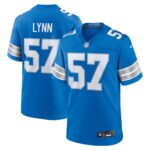 Nate Lynn Detroit Lions Game Jersey -  Blue