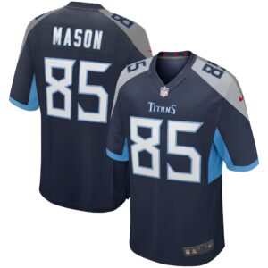 Derrick Mason #85 Tennessee Titans Derrick Mason Navy Game Retired Player Jersey