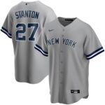 Men's  New York Yankees #27 Giancarlo Stanton Gray Road 2020 Jersey