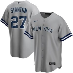 Men's  New York Yankees #27 Giancarlo Stanton Gray Road 2020 Jersey