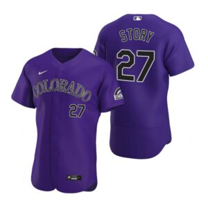 Men's Colorado Rockies Trevor Story  Purple 2020 Alternate Jersey