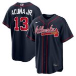 Atlanta Braves Ronald Acuña Jr. #13 Navy Alternate Replica Jersey