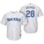 Colorado Rockies #28 Nolan Arenado 2017 Father's Day White Jersey