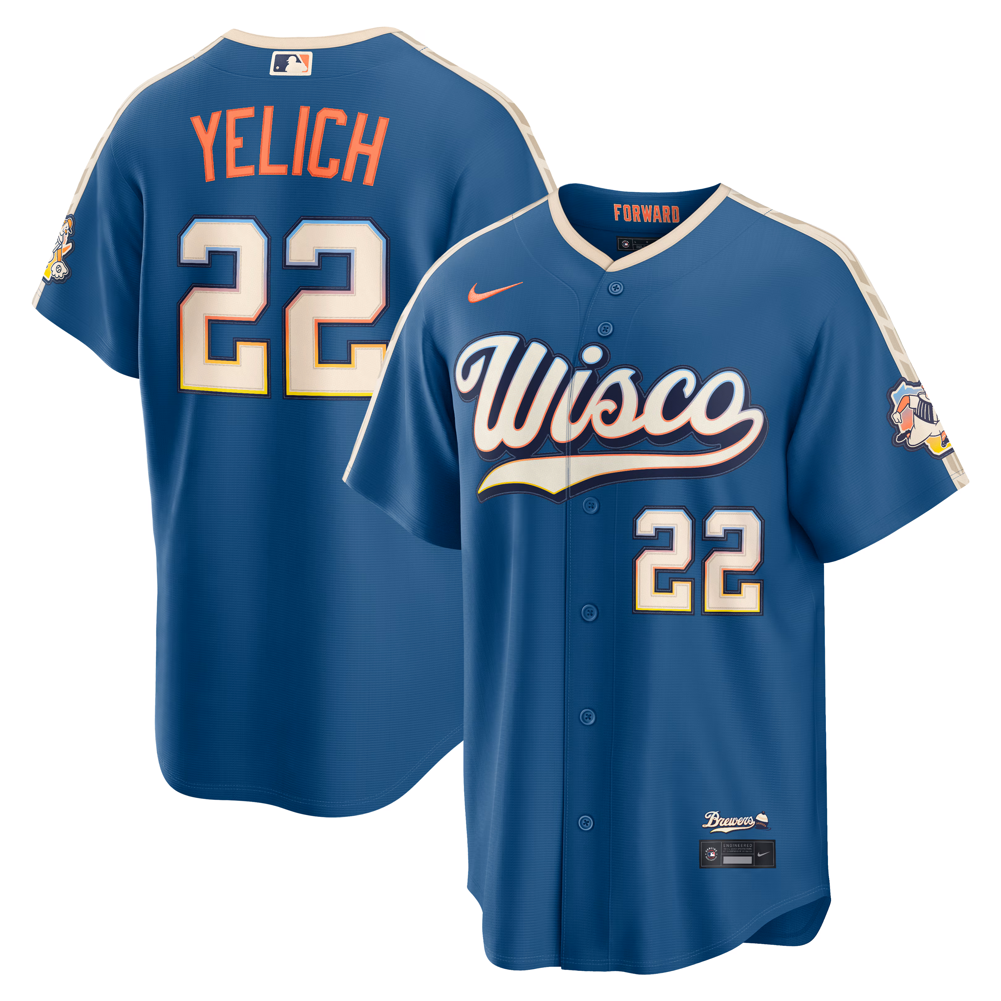 Milwaukee Brewers Christian Yelich #22 Mineral Blue 2026 City Connect Stadium Jersey