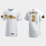 Men's Philadelphia Phillies #3 Bryce Harper 2022 All-Star Game Flex Base Jersey - White Gold