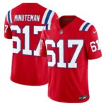 Minuteman #617 New England Patriots Throwback Vapor Limited Jersey - All Stitched