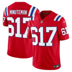 Minuteman #617 New England Patriots Throwback Vapor Limited Jersey - All Stitched
